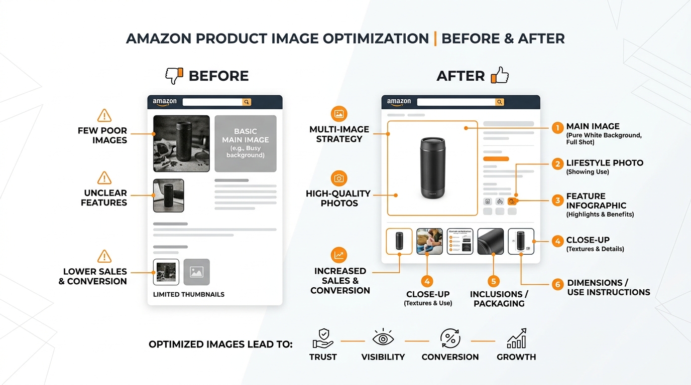 Visual guide to amazon before and after images