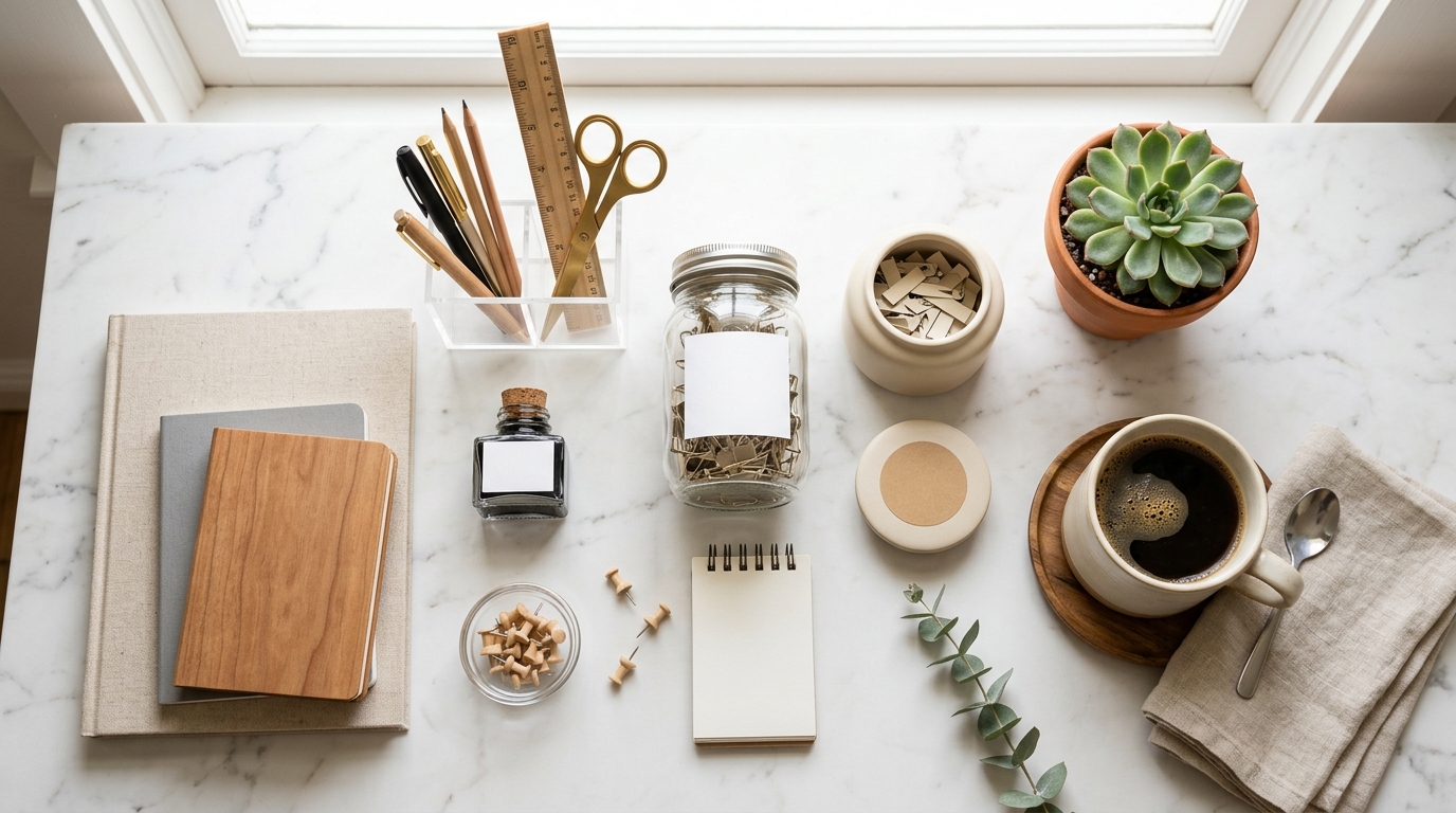 Flat lay showing amazon lifestyle images that convert essentials