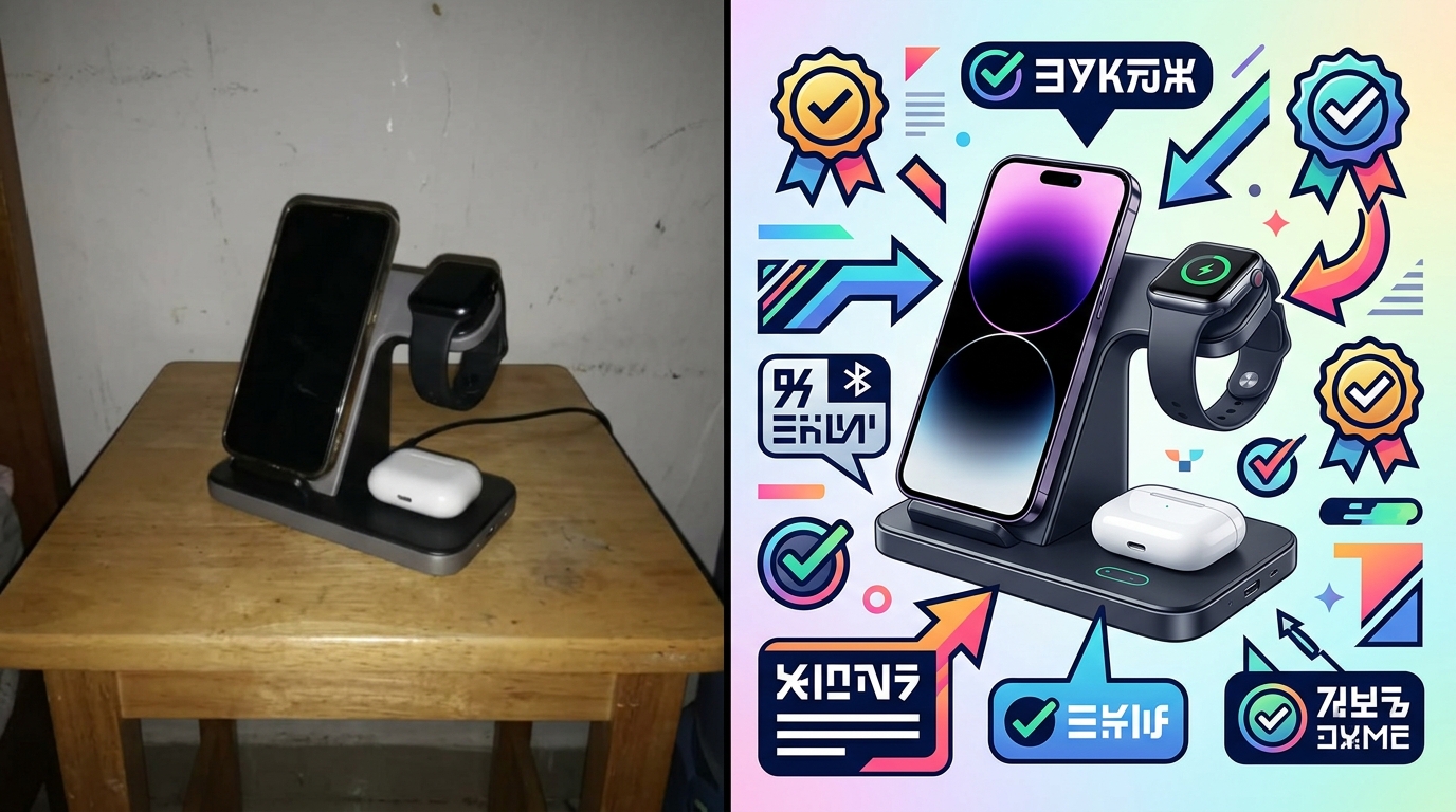 Before and after listing image comparison