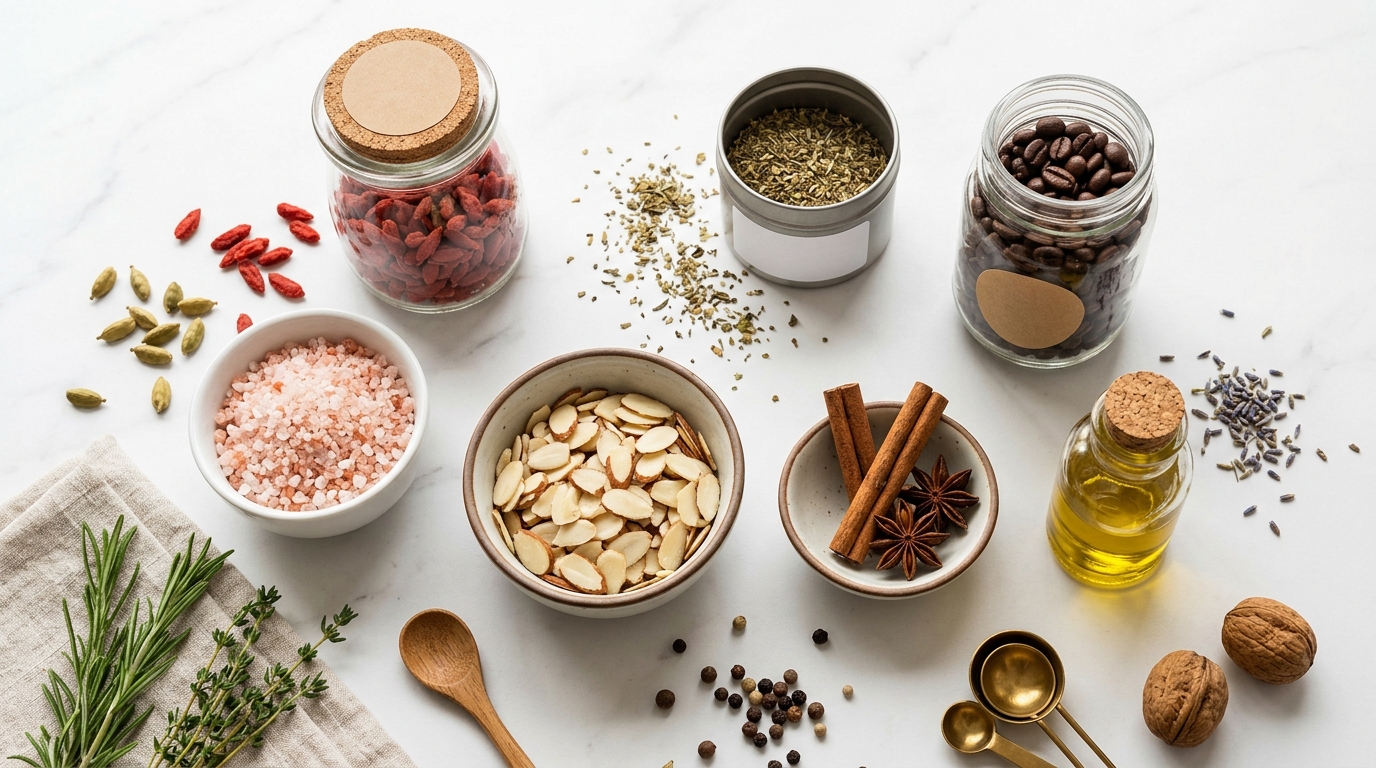 Flat lay showing how many images for amazon listing essentials