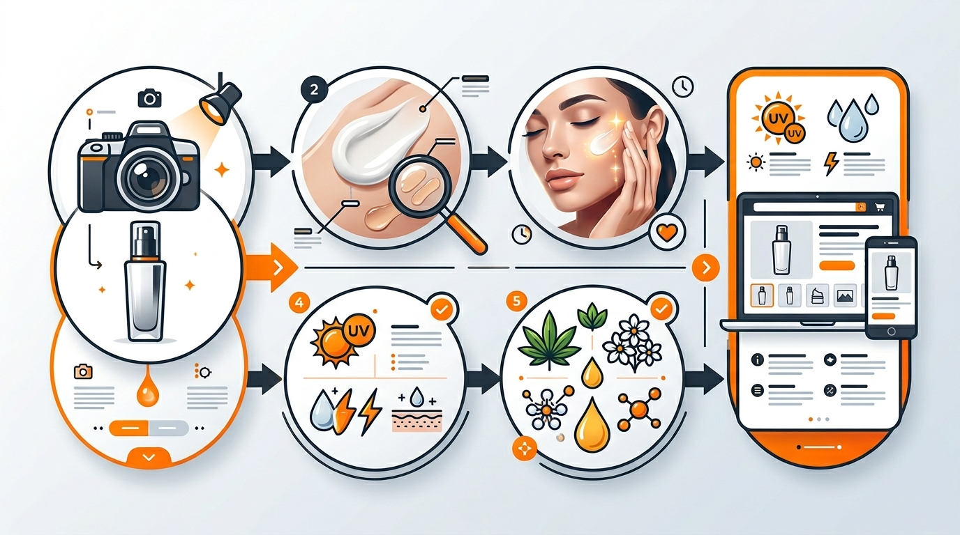 Visual guide to cosmetics product photography for amazon