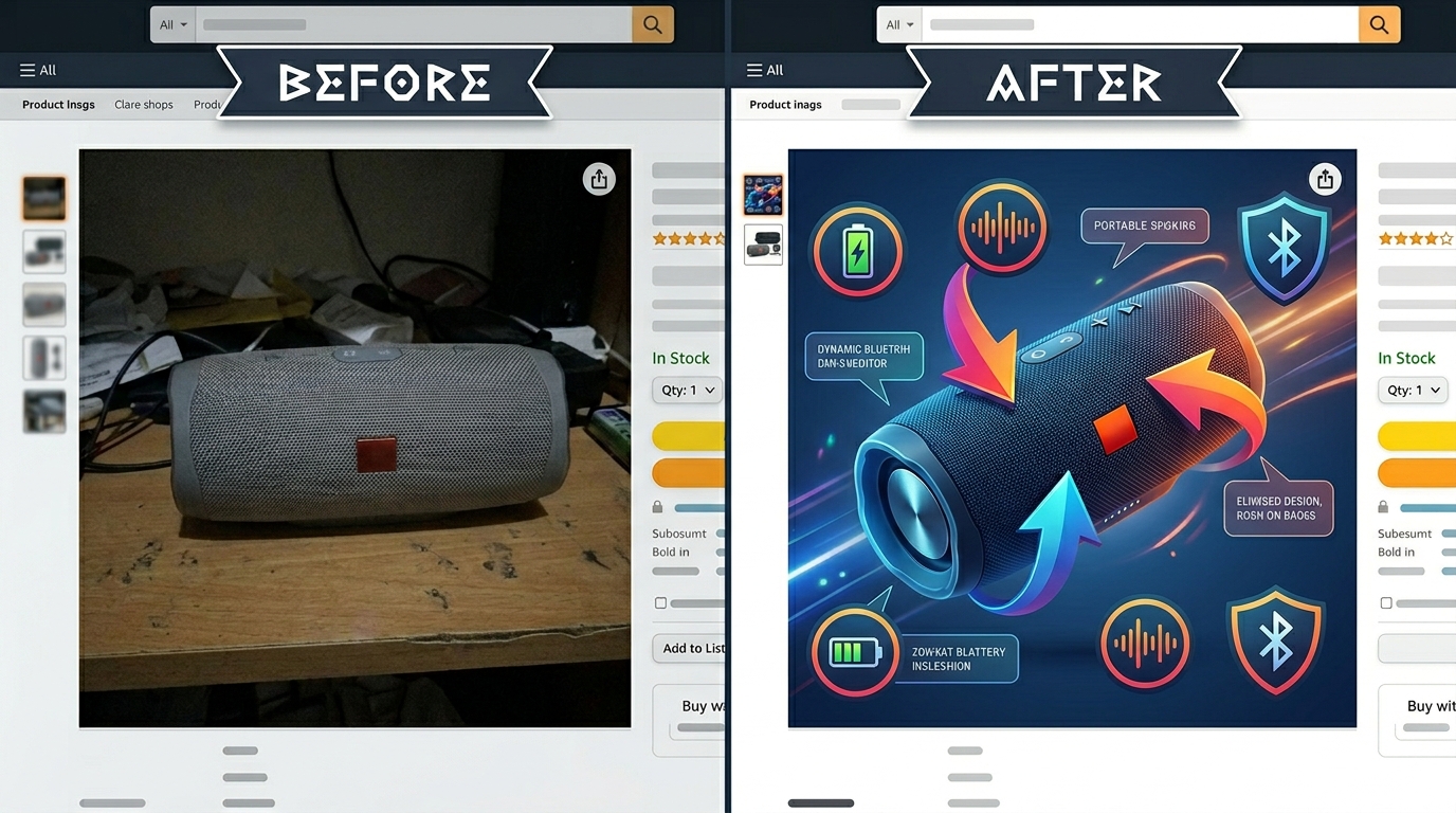 Before and after listing image comparison