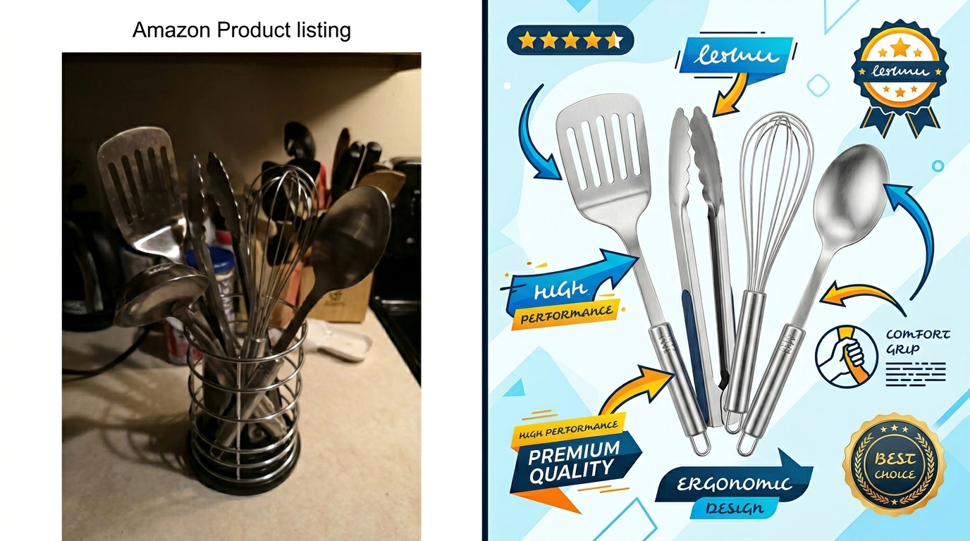 Before and after listing image comparison